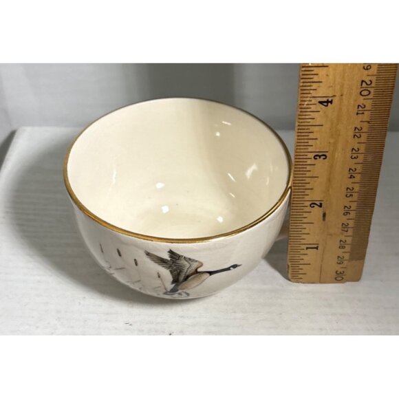 Georgina China Snack Plate & Tea Cup Flying Geese USA Cabincore Birds 1950's - Picture 13 of 14